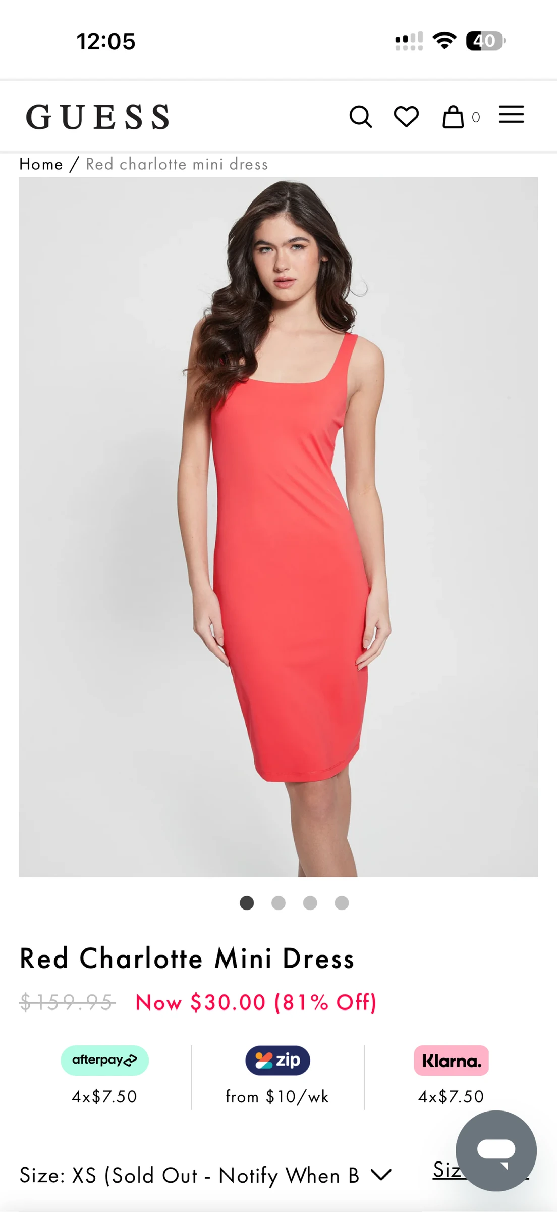 Guess, vestido de mujer talla M, color coral, nuevo con etiqueta – photo 2